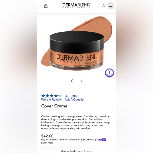 DERMABLEND COVER CREME HIGH COLOR COVERAGE SPF 30 1 OZ (BRAND NEW IN BOX) - Picture 1 of 6